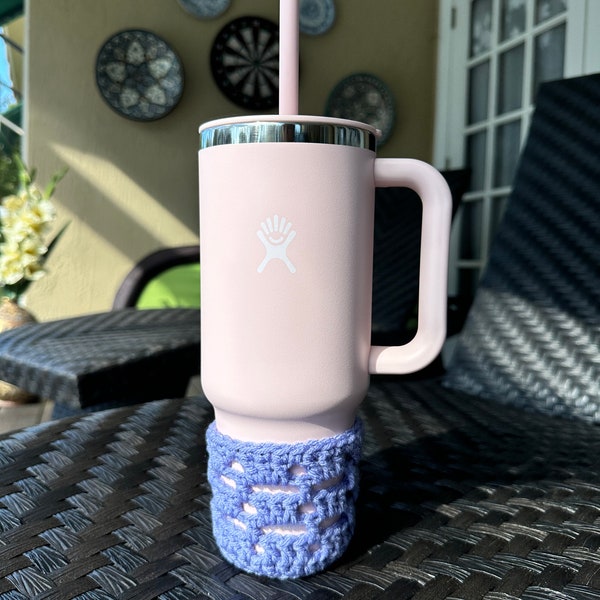 Hydroflask  crochet boots in a variety of designs and colors.