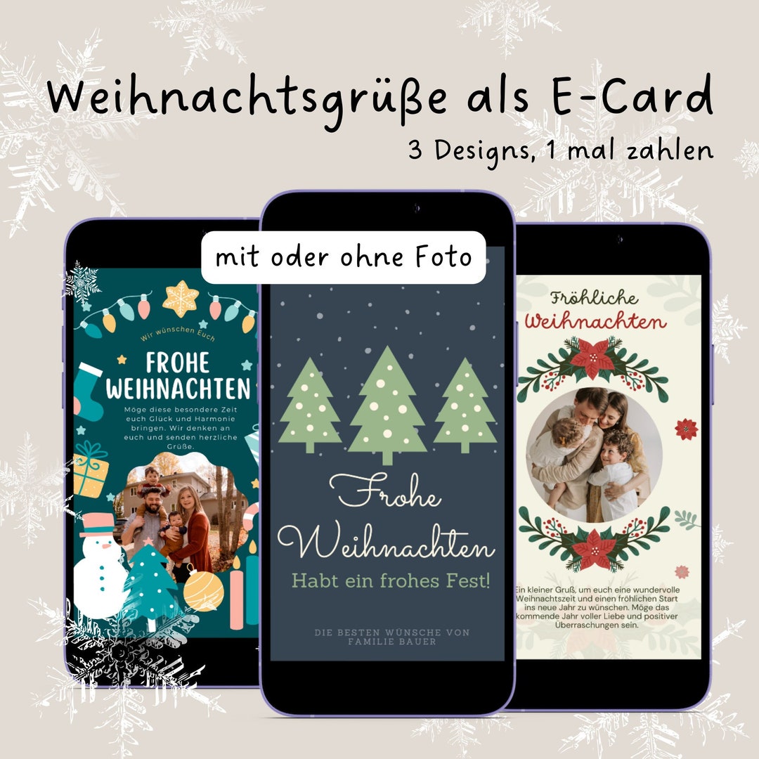 Digitale Weihnachtskarte Ecard Weihnachtsgrüße Etsy Schweiz