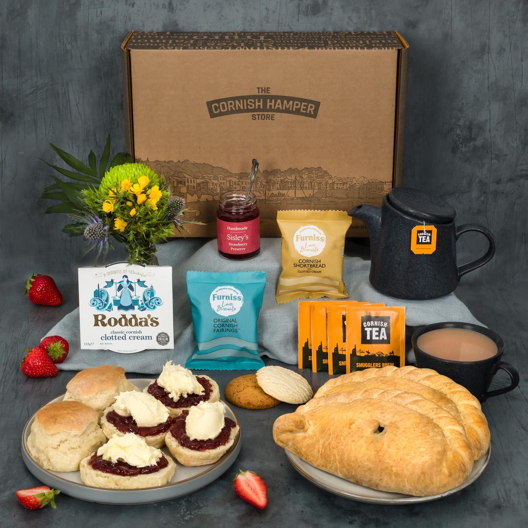 Cornish Pasty & Cream Tea Hamper | Father's Day Gift Box - Etsy UK