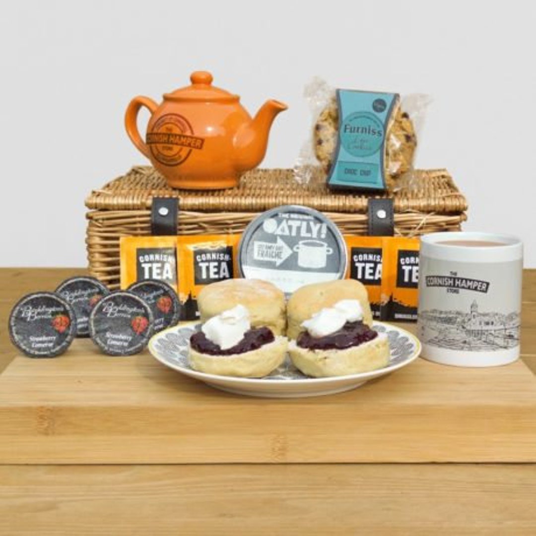 VEGAN Cream Tea Sharing Hamper Birthday Gift Cornish Hamper Valentine's Gift Personalised Gift
