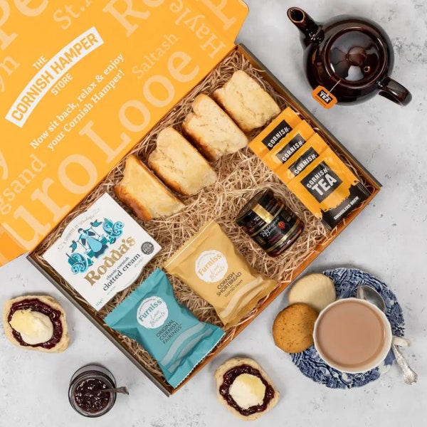 Cornish Cream Tea Sharing Hamper | Birthday Gift | Cornish Hamper | Valentine's Gift | Personalised Gift | Afternoon Tea Hamper