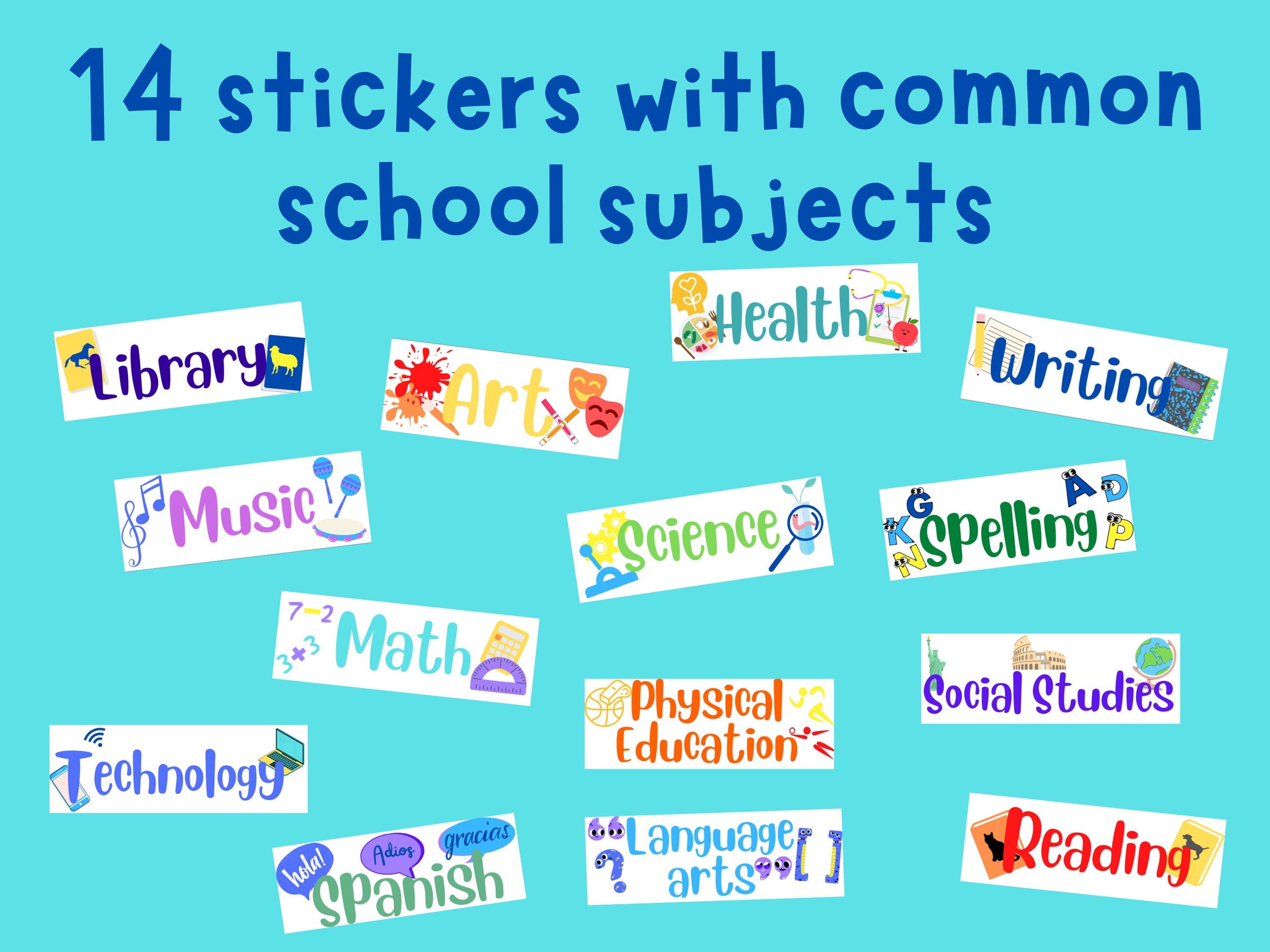 Printable School Binder folder notebook Labels For Boys And Girls