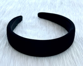 Simple velvet headband, padded headband, retro black headband, fashion winter headband, hairband for women, hair tie