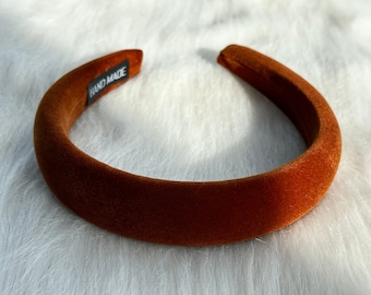 Caramel velvet headband, solid color headband, fashion wide headband, thick headband, women hairband, gift