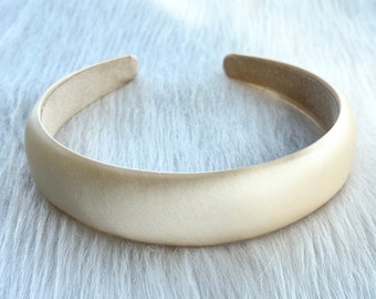 Champagne wedding headband, bridal headband, satin headband, wide headband, party headband, bridal hair accessories