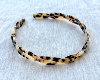 Acetate Hairband,Thin Leopard Headbands,Women Hairband,Hair Accessory,Tortoise Headband,Leopard Headbands For Women,Vintage Hairband