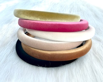 Simple velvet headband, fashion thin headband, solid color headband, hairband for women, winter headband, Best friend gift
