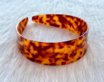 Tortoiseshell Acetate Adjustable Headband, Wide Leopard Headbands,Vintage Headband,Gifts,Shell French Hairband