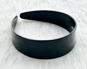 Black Acetate Adjustable Headband, Wide Leopard Headbands,Vintage Headband,Gifts for Her,Hairband,Leopard Acetate Headband