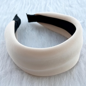 Beige Wide Headband,Delicate Solid Color Headband,Fashion Cotton Hairband,Alice Hairband,Boho Headband,Women&#39;s Headband,Hair Accessories