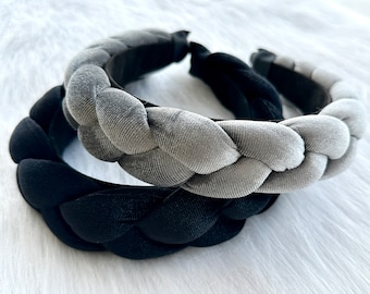Delicate velvet Braided headband,fashion hairband,Braided alice band, Boho headband,Headbands for women,wide headband