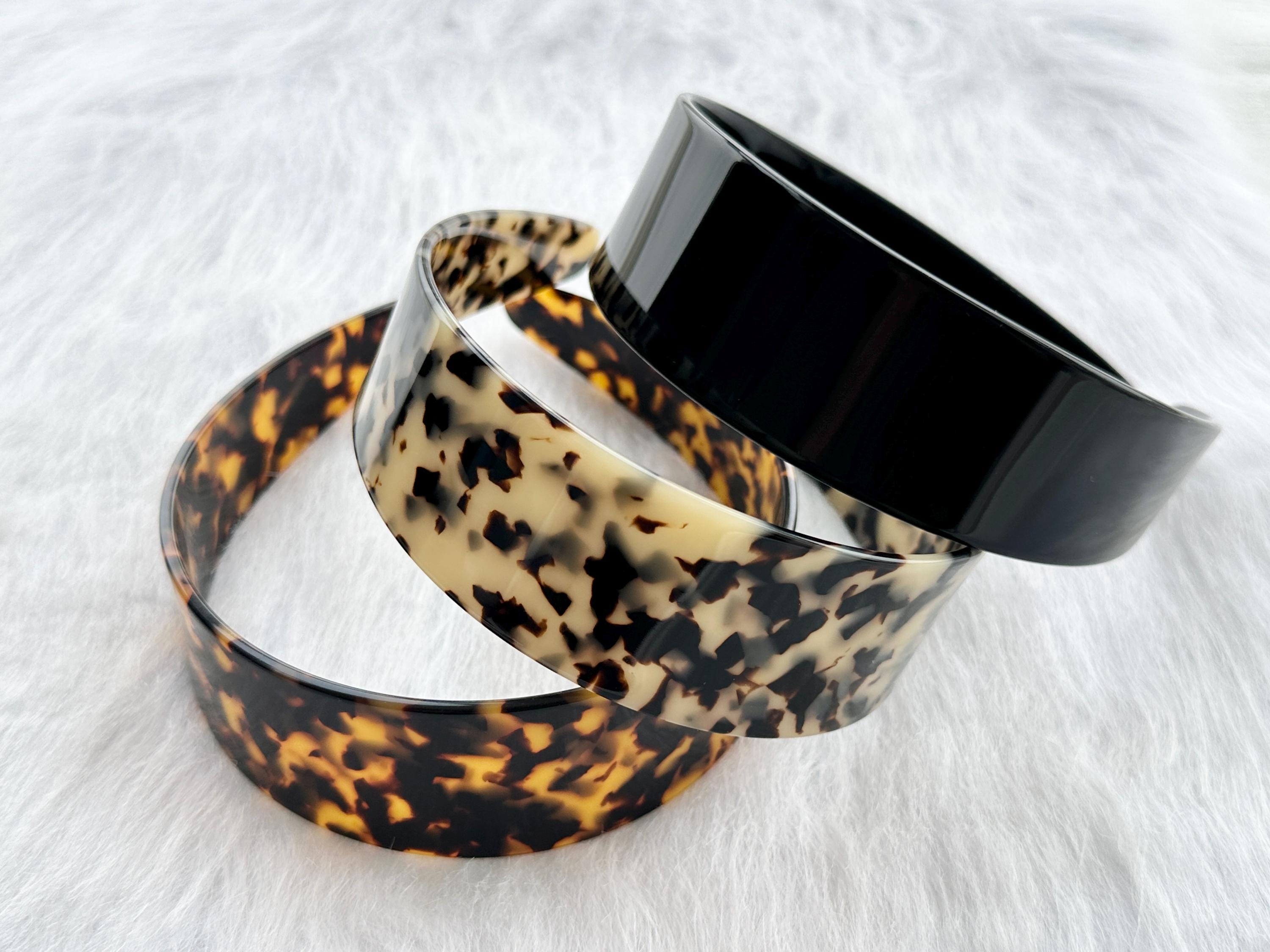 Vintage Tortoiseshell Acetate Adjustable Headband, Wide