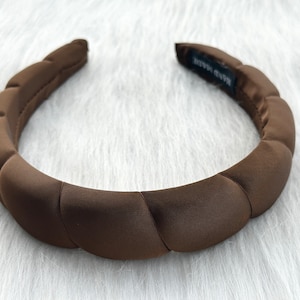 Mode braune Blumen Stirnband, gepolsterte Stirnband, süße Stirnband, Twist Stirnband, Retro breites Stirnband, Frauen Haarband