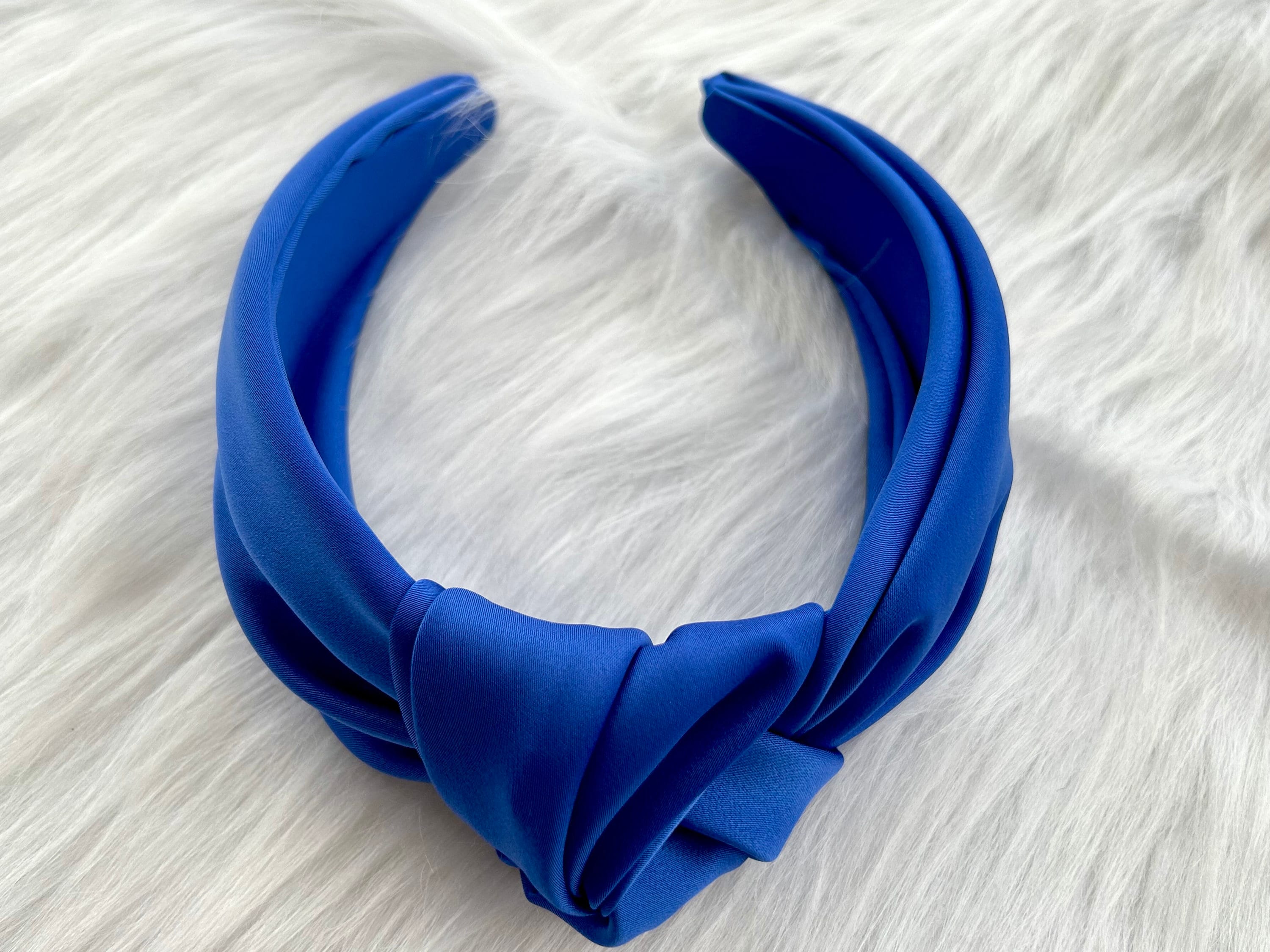 Royal Blue Hair Band Women Headbandfashion Satin Top Knot Etsy