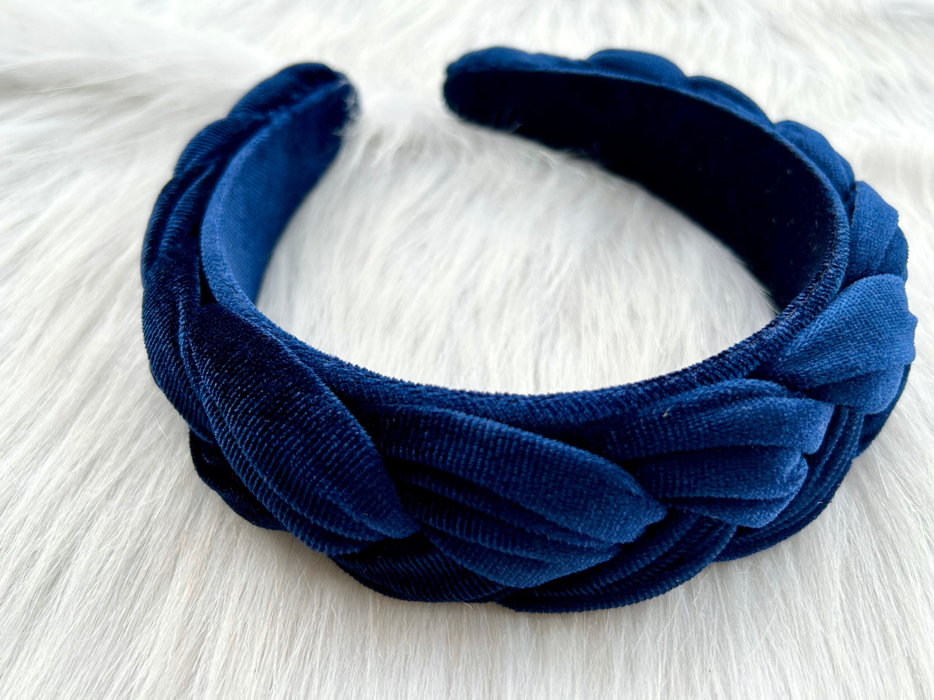 Premium Navy Blue Braided Hair Bandvintage Elegant Hair Etsy
