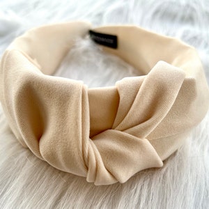 Elegantes Beige Haarband, gedrehtes Haarband,Haarband,Haarband,Klassischer Haarknoten,Frauen Haarband