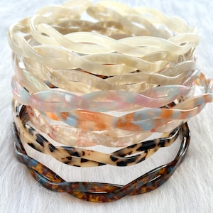 Tortoiseshell Vintage Acetate Adjustable Headband,Headband Gift，Alice Headband，Wave Twist Headband，Acetate Headband，Hair Accessories