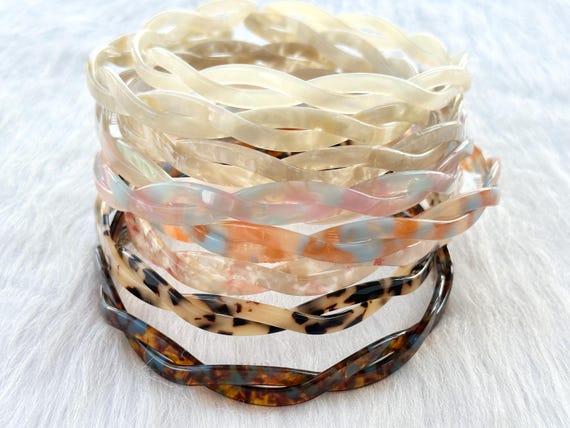 Tortoiseshell Vintage Acetate Adjustable Headband,Headband Gift，Alice Headband，Wave Twist Headband，Acetate Headband，Hair Accessories