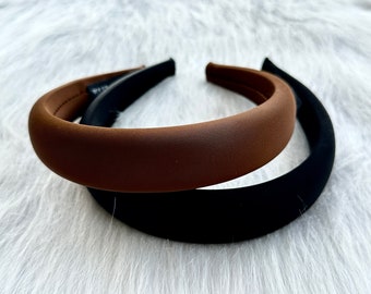 Black silk hairband, satin headband, retro hairband, holiday gift, headband, brown series, winter headband