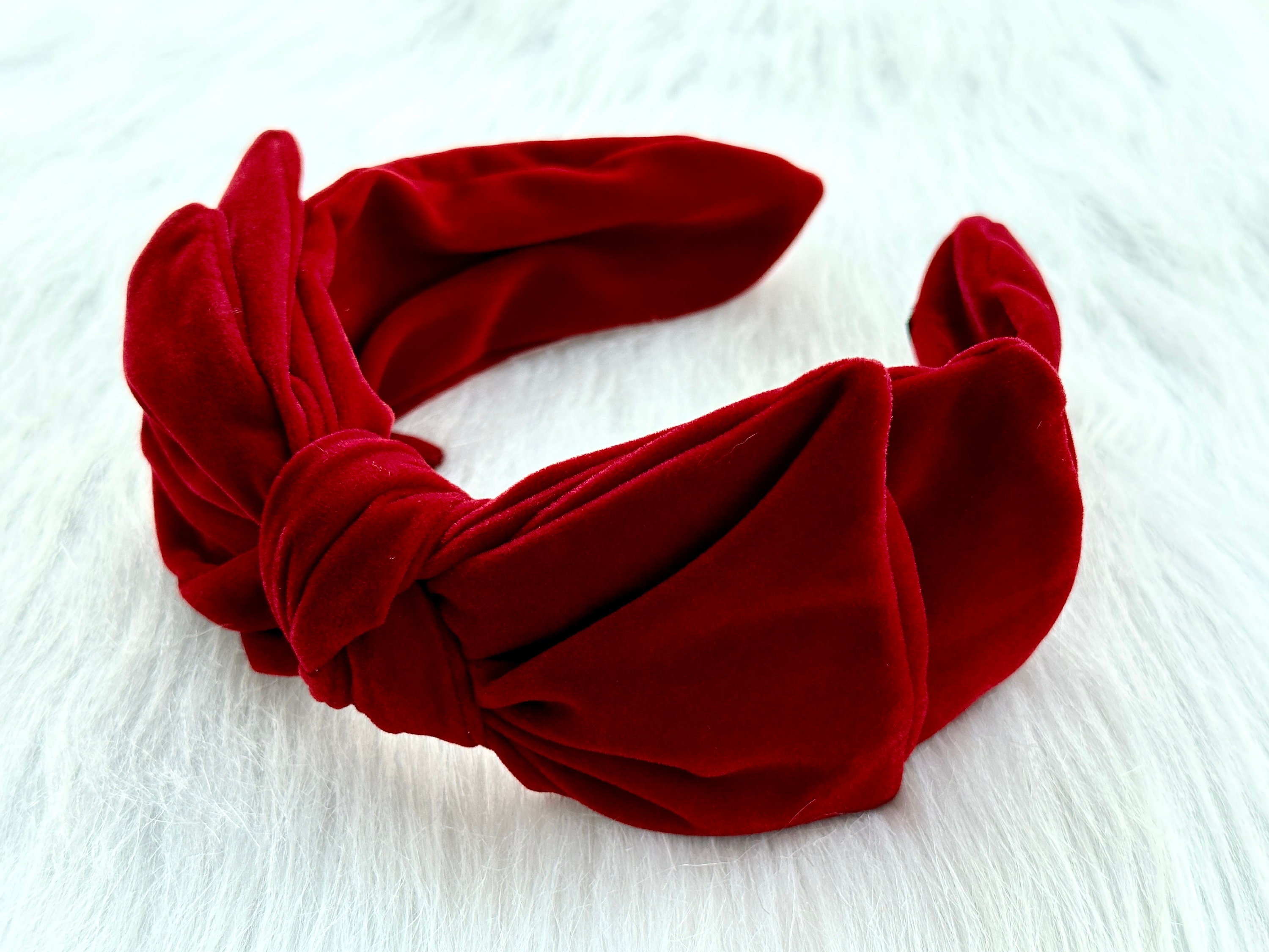 Red velvet headband, bow headband, adult headband, fashion headband, festival headband, hair accessories