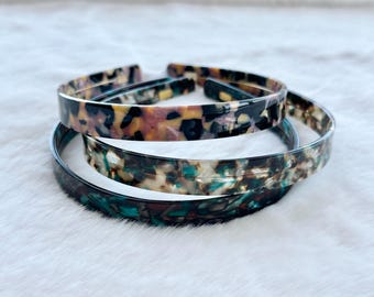 Unique Acetate Headband,Thin Headband,Hair Accessories,Leopard Headbands For Women,Celluloid Headbands,Gifts for Her, Women Hairband