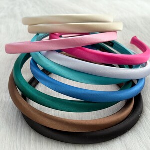 Candy Color Pearlescent Satin Padded Headband,Fashion Thin Headband,Turban Headband,Retro Hair Band,Gift for her