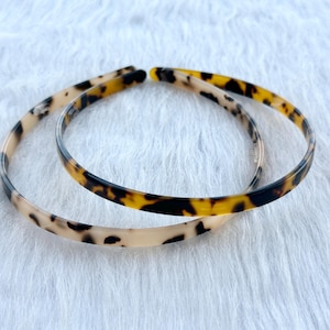 Vintage Tortoiseshell Acetate Adjustable Headband,Thin Leopard Headbands,Fashion Headband,Women Headband,Leopard Acetate Headband
