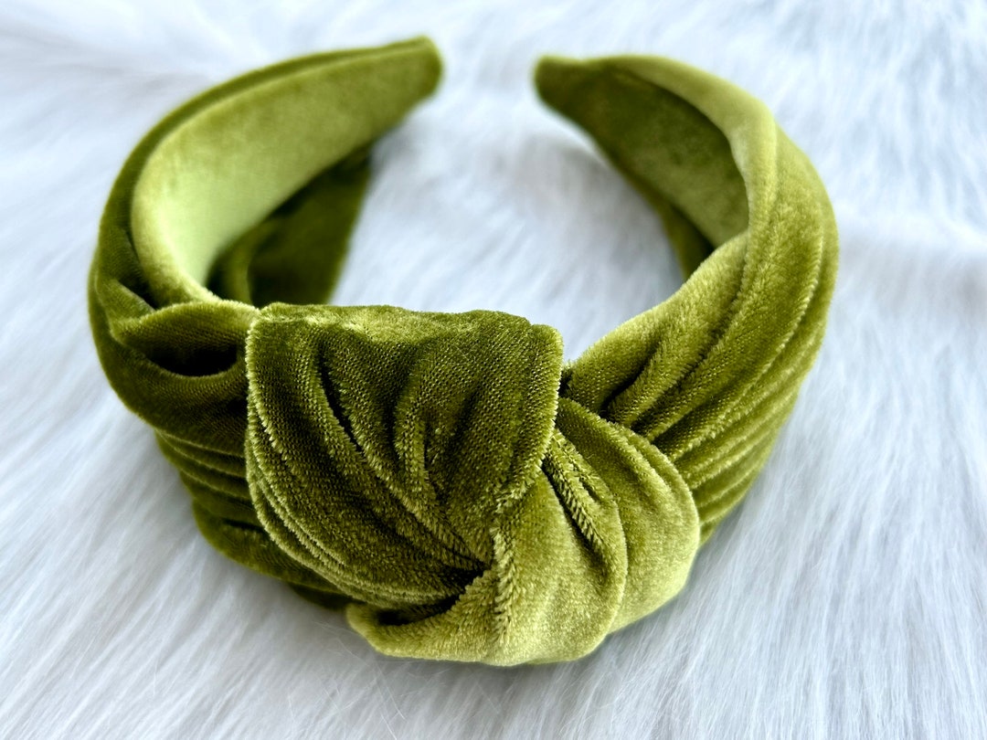 Velvet Knot Headband,womens Hairband,green Velvet Headband,hairband for