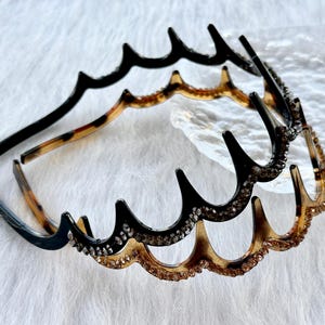 べっ甲アクリルヘッドバンド、ラインストーンヘッドバンド、長い歯の滑り止め樹脂プラスチックヘッドバンド、痛みのないヘッドバンド、洗顔用ヘッドバンド