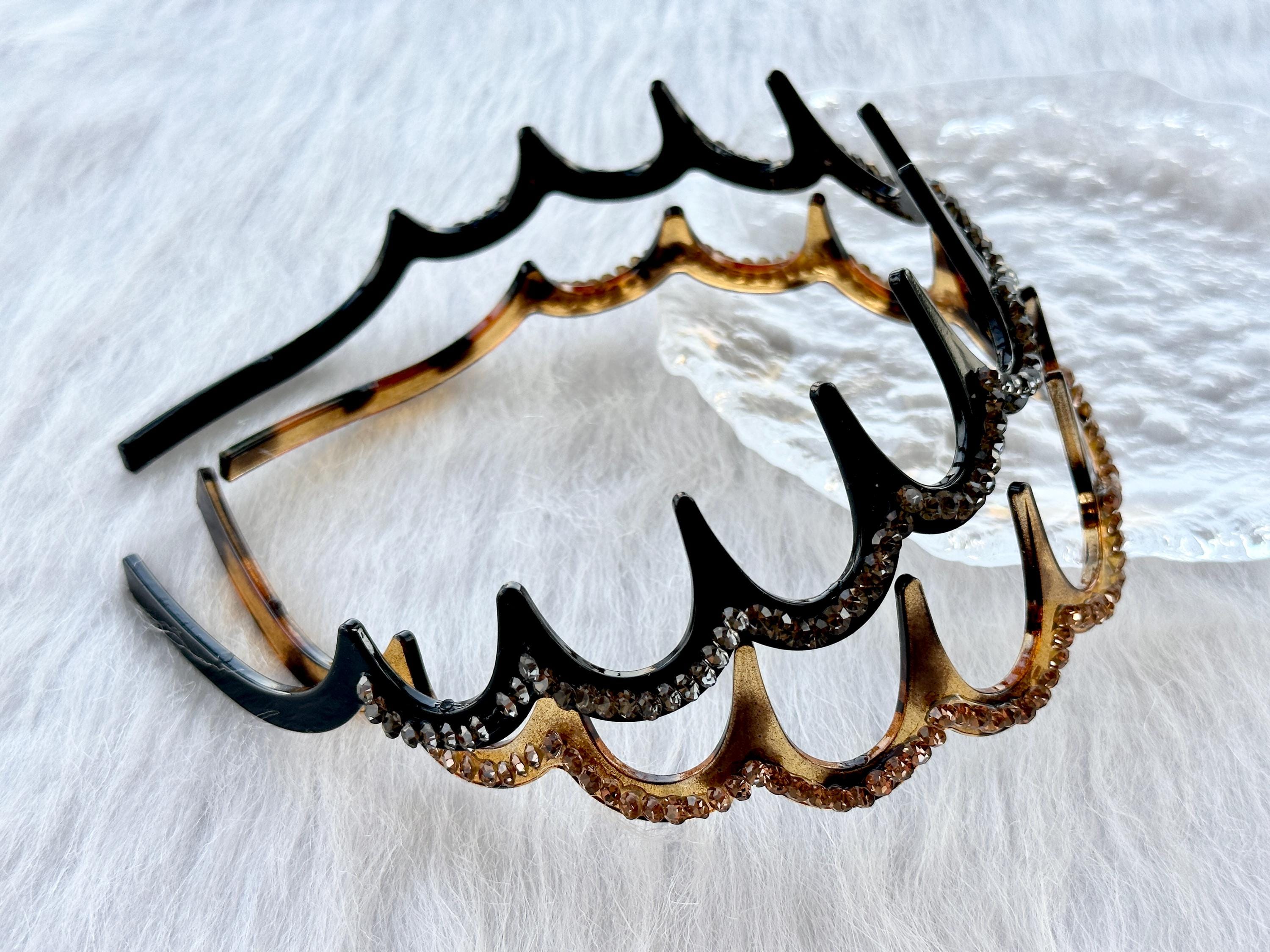 Schildpatt Acryl Stirnband, Strass Stirnband, lange Zähne rutschfest Kunststoff Kunststoff Stirnband, schmerzfrei Stirnband, Face Wash Stirnband