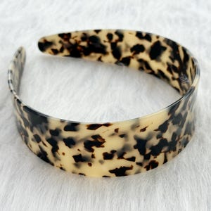 Wide Tortoiseshell Acetate Adjustable Headband,Vintage Leopard Headbands,Classic Headband,Holiday Gifts,Hairband,Leopard Acetate Headband