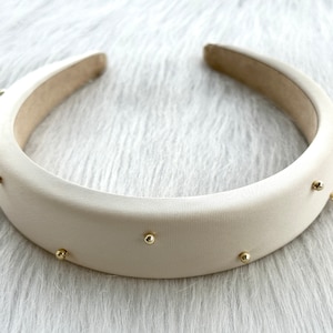 Französisches Seiden Haarband,Festliches dickes Haarband,beige Satin Haarband,Geburtstag Geschenk,Winter Haarband,Brautjungfer Haarband,Frauen Haarband