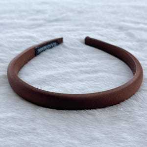 Coffee Satin Headband,Fashion Thin Headband,Solid Color Headband, Girls Headbands,Elegant Hairband,Bandana Headband,Gift