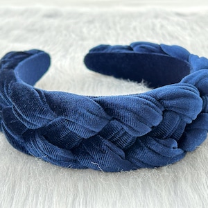 Blue Velvet Headbands,High Quality Woven Headbands,Velvet Braided Headbands,Holiday Headbands,Turban Headbands,Boho Headbands