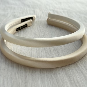 Beige Satin Headband,Girls Headband,Fashion Satin Headband,Padded Headband,Solid Color Headband,Boho Headband,Bridal Headbands,Gifts For Her