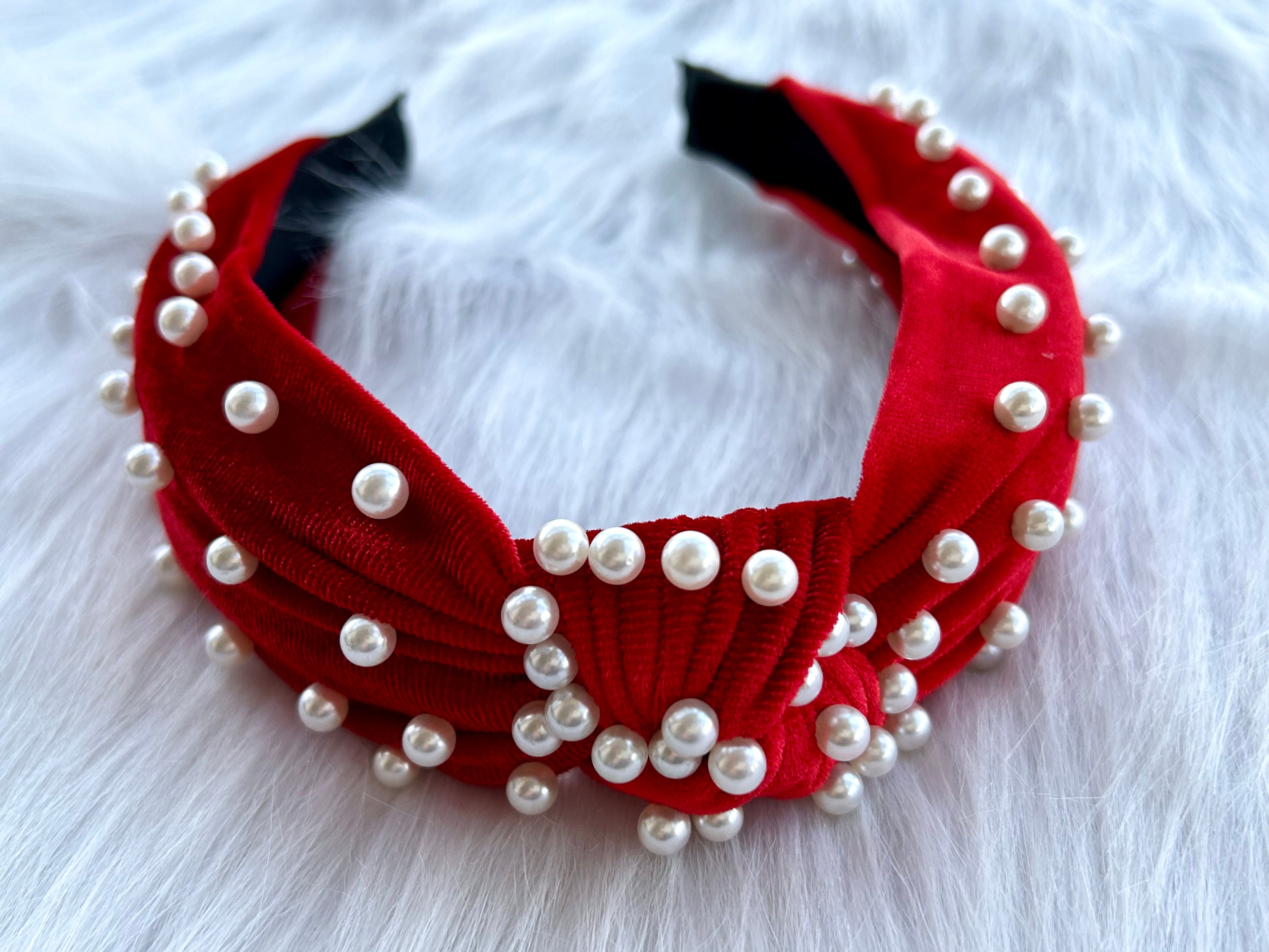 Velvet Red Headbands for Women Trendy Knot Top Hair Accessory Gift Red Velvet Knot Headband - Etsy main image 4
