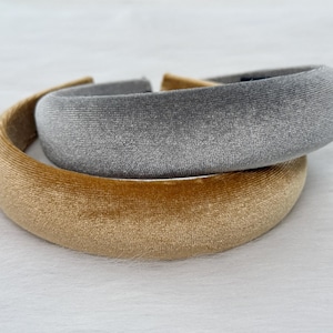 Velvet Headband, Padded Headband, Gray Velvet Headband, Fashion Headband, Gift, Hair Accessories