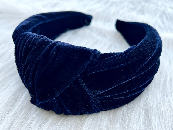 Navy blue Velvet knot headband,Womens hairband,Exquisite velvet hair band,Hairband for Women,Navy blue knotted headband,Knotted headband