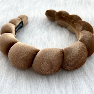 Brown velvet headband, winter wide headband, headband for women, padded headband, comfortable headband, birthday gift