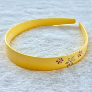 Acetate Headband,Fashion Headband,Exquisite Gifts,girl Hairband,Yellow Acetate Headband,Rhinestone flower headband