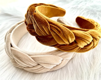 Nuevos colores en otoño e invierno, delicada diadema trenzada de terciopelo, diadema de moda, banda trenzada Alice, diadema bohemia, diademas para mujeres