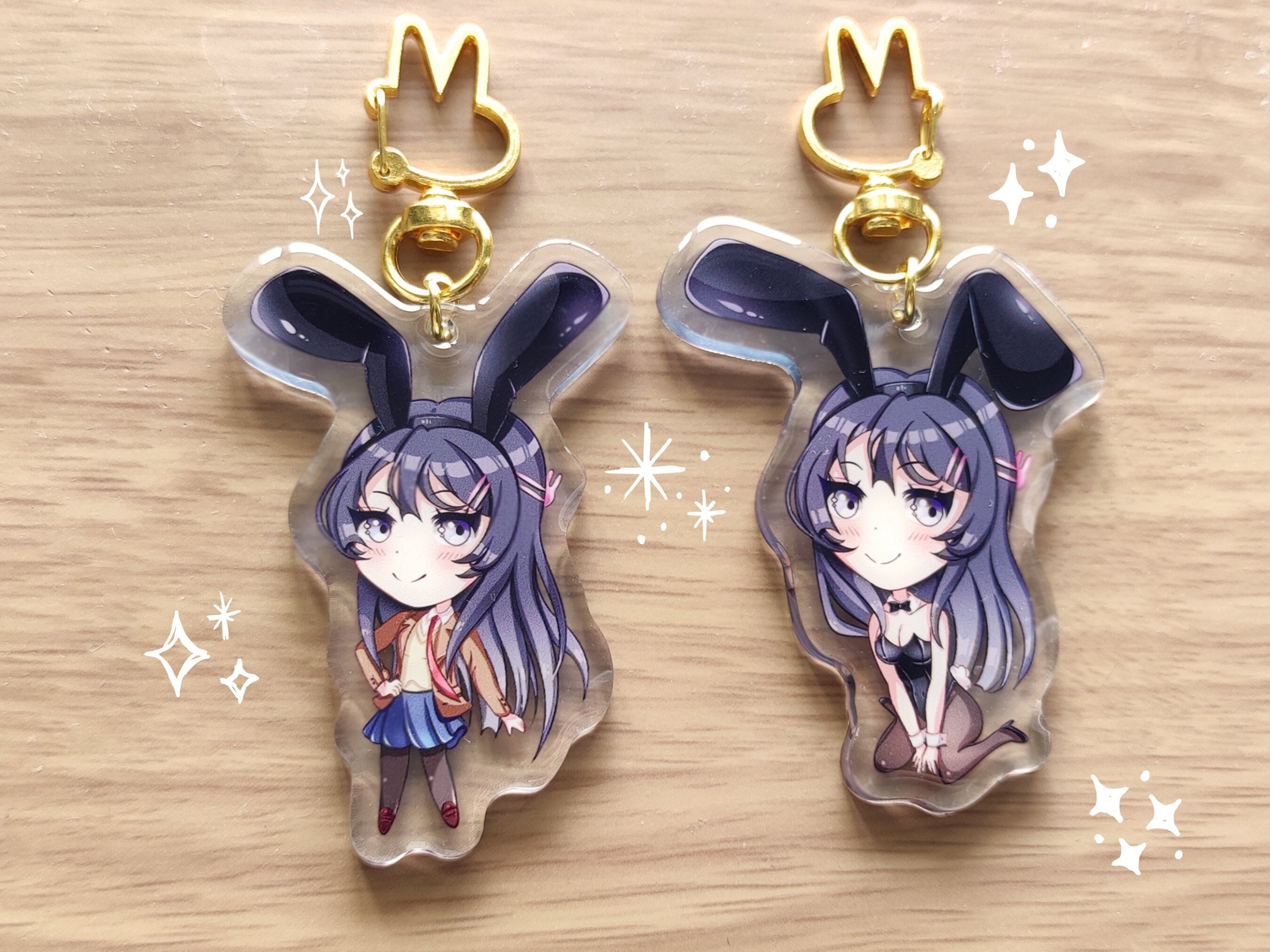 NgocEstablishment Buddy Bo Bunny Keychain Goth Rabbit Keychain Anime Keychain Anime Jet Tag Bunny Goth Accessories for Women, 2023 Black