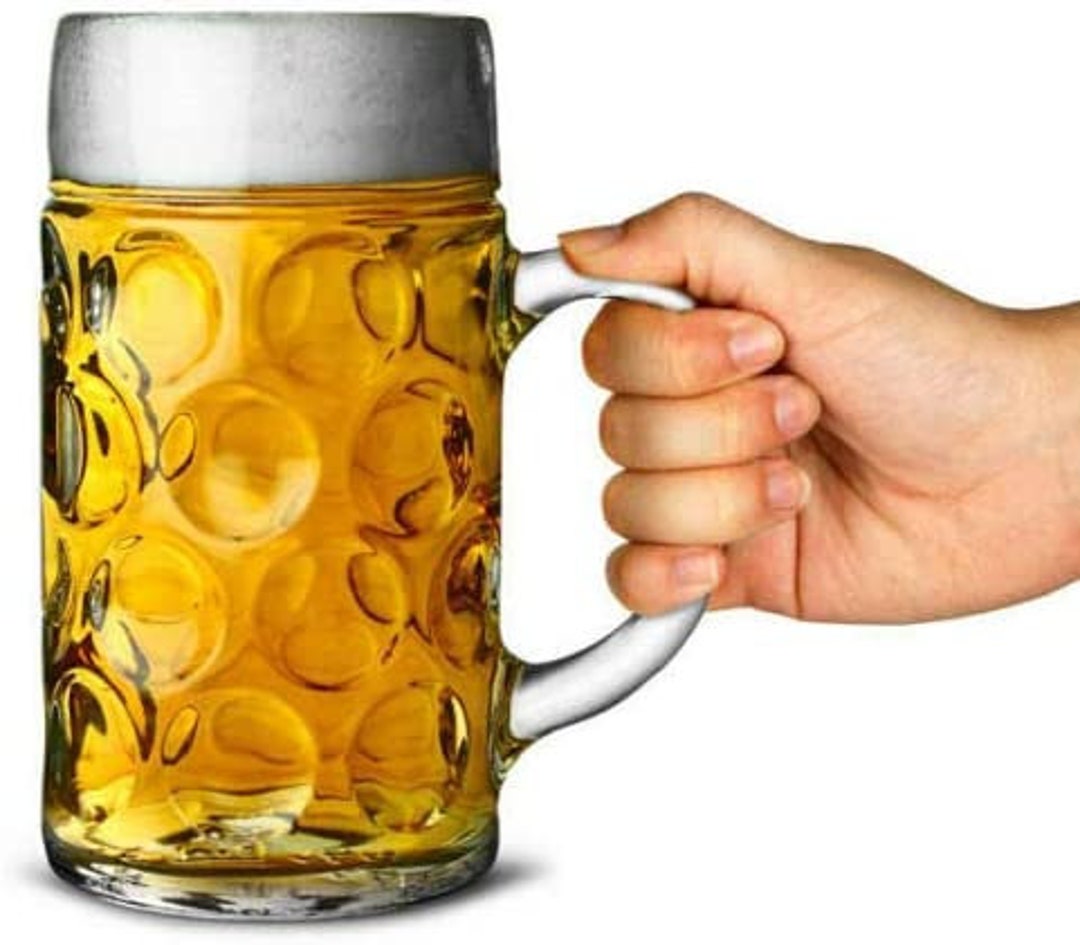 German Beer Stein Glass 2 Pint Classic Beer Tankards Beer Etsy