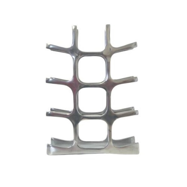 Modern Wine Bottle Stand Floor Standing Aluminium 12 Bottle Silver Wine Rack