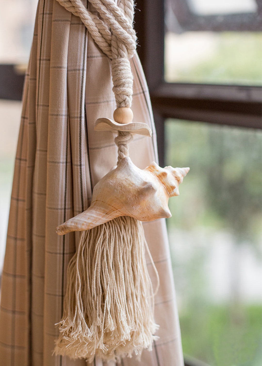 Boho Curtain Tie Backs Seashell Curtain Tie Back Seashell Etsy