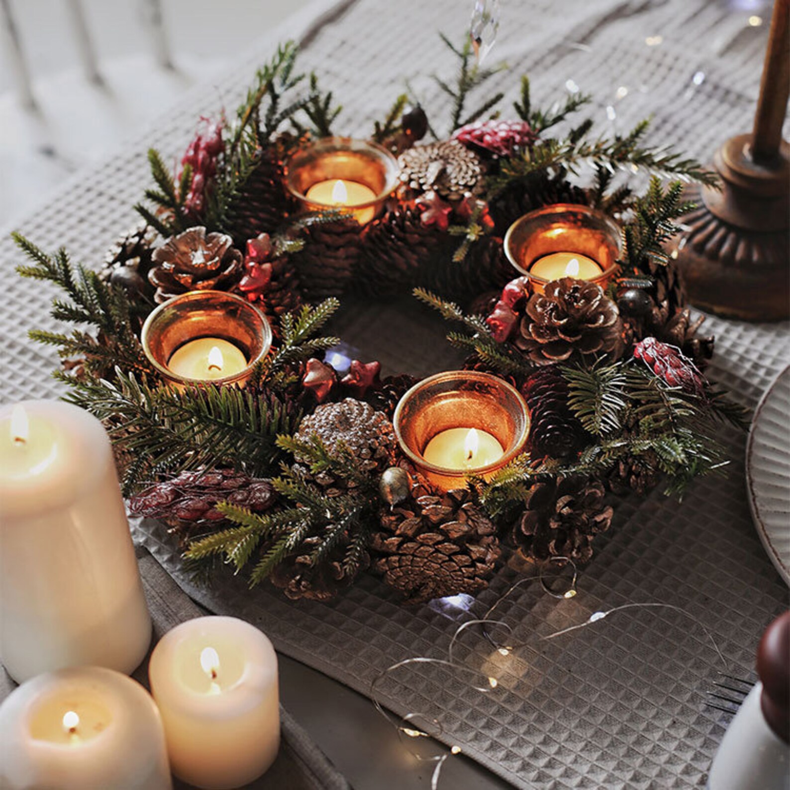 Advent Wreath Advent Candle Wreath Christmas Wreath for Etsy