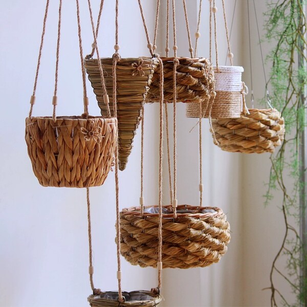 Rope Hanging Planter Etsy
