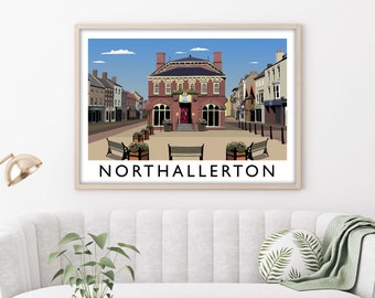 Northallerton Vintage Travel Poster, Framed Wall Art Print