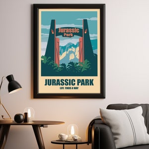 Jurassic Park Print, Vintage 1993 Movie Poster | Retro Classic Movie Art | Jurassic Park Classic Film Poster | Jurassic Park Movie Poster