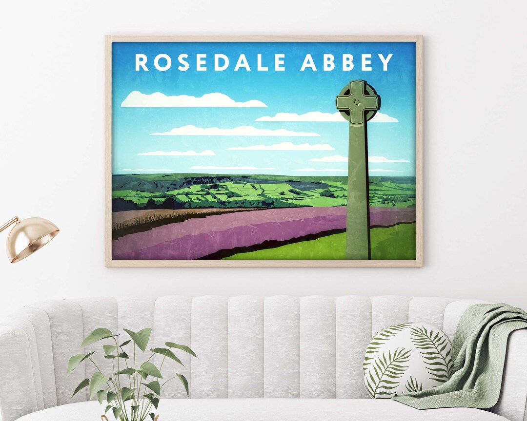 Rosedale Abbey Vintage Travel Poster, Framed Wall Art Print Etsy